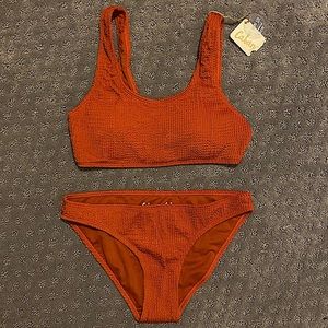 NWT Cabana Del Sol ribbed bikini in Rust